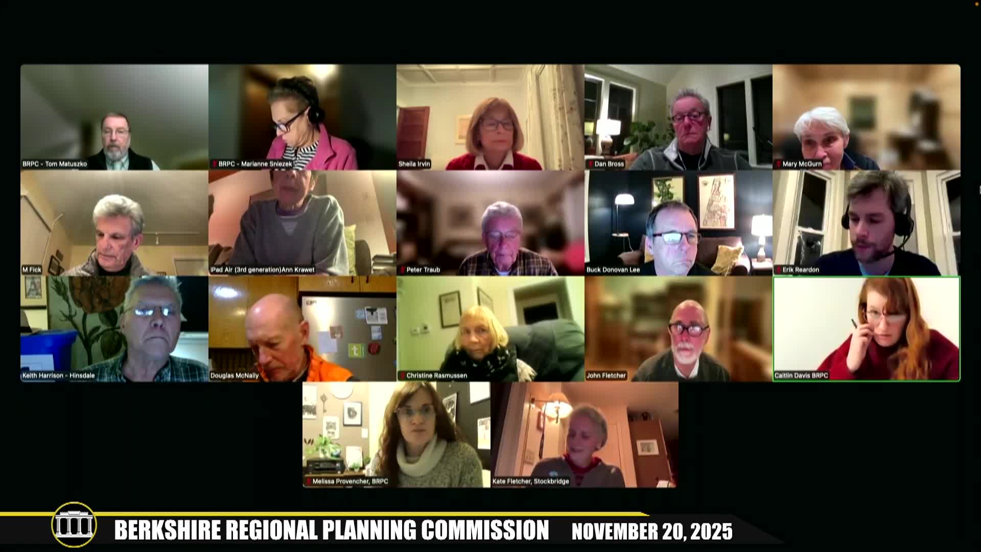 Berkshire Regional Planning Commission virtual Meeting – 11.20.25