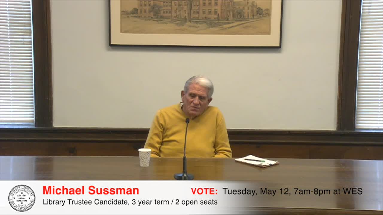 Meet the Candidate – Michael Sussman, Library Trustee