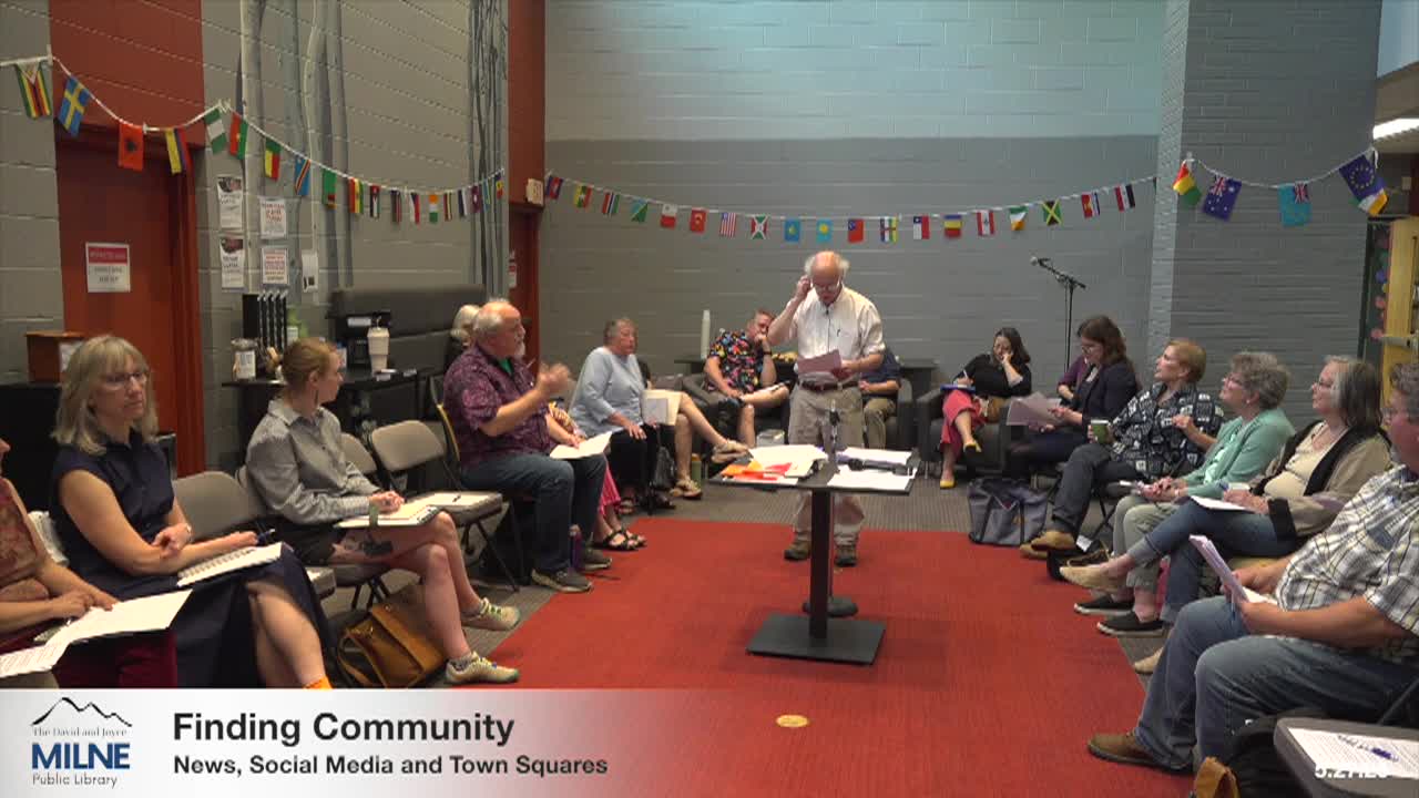 Milne Library Presents – Finding Community: News, Social Media  and Town Squares